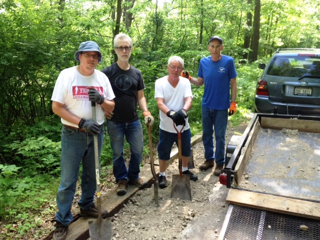 Volunteers shovels