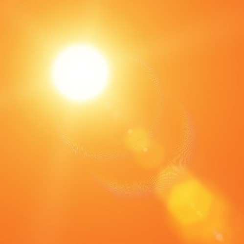Sun blazing
